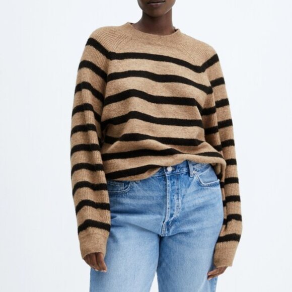 Mango Round-neck Striped Sweater XS - Picture 1 of 6